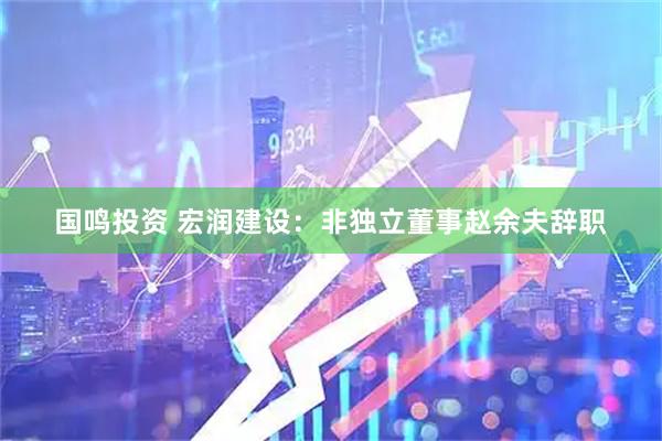 国鸣投资 宏润建设：非独立董事赵余夫辞职